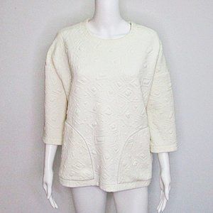 BCBGeneration 3/4 Sleeve Woven Knit Top XS